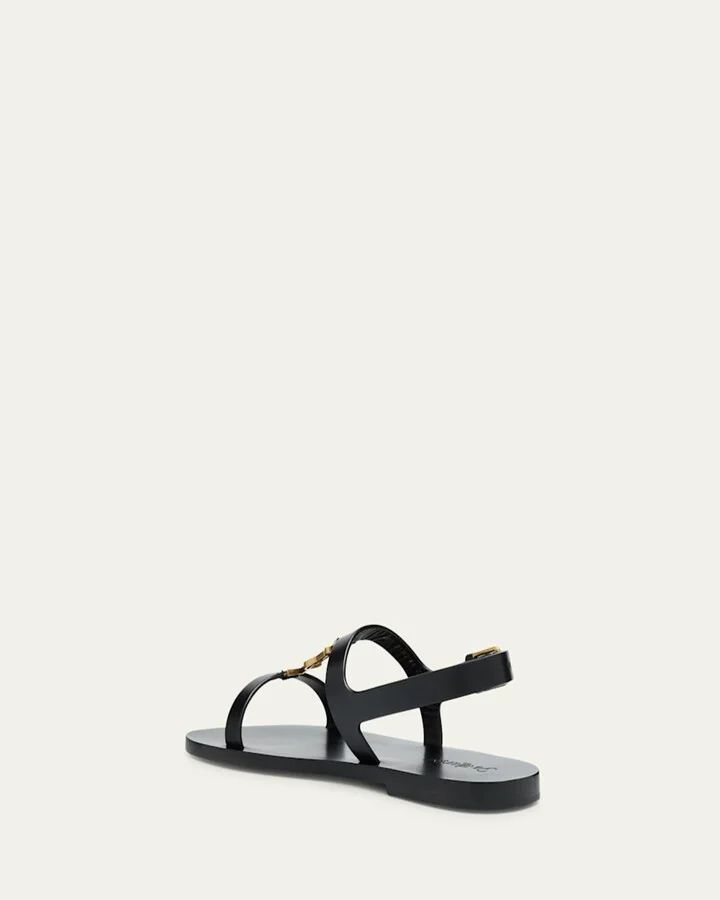 Cassandra Leather YSL Slingback Sandals - Image 10