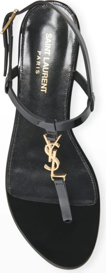 Cassandra Leather YSL Slingback Sandals - Image 2