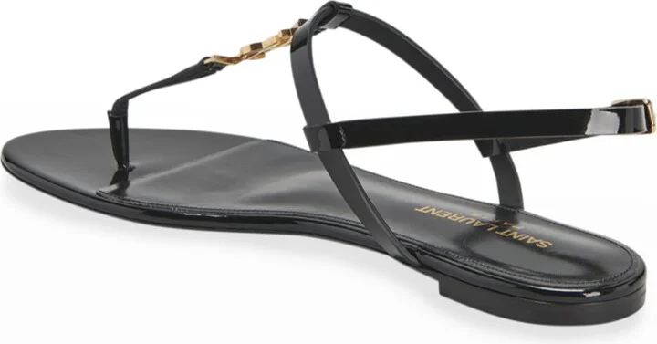 Cassandra Leather YSL Slingback Sandals - Image 3