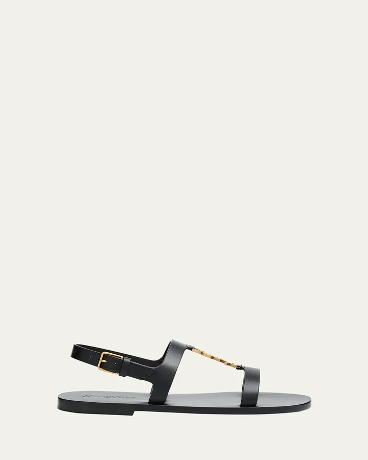 Cassandra Leather YSL Slingback Sandals