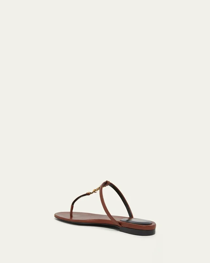 Cassandra Leather YSL Thong Sandals - Image 2
