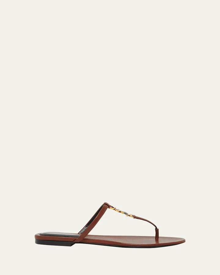 Cassandra Leather YSL Thong Sandals