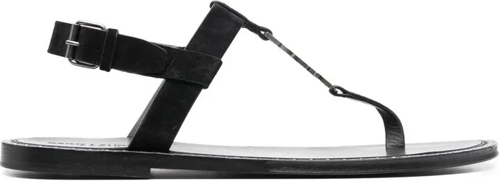 Cassandra logo plaque flat sandals