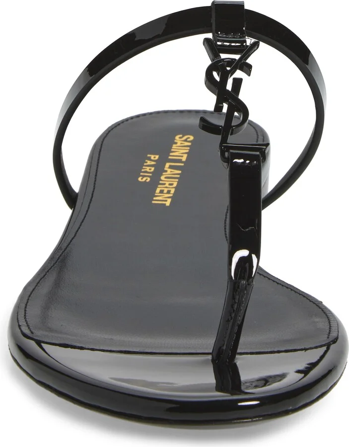 Cassandra YSL Logo T-Strap Sandal - Image 4