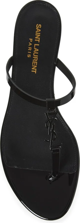 Cassandra YSL Logo T-Strap Sandal - Image 5
