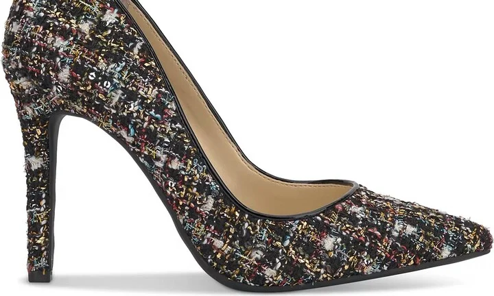 Cassani Pump In Black Sparkle Tweed