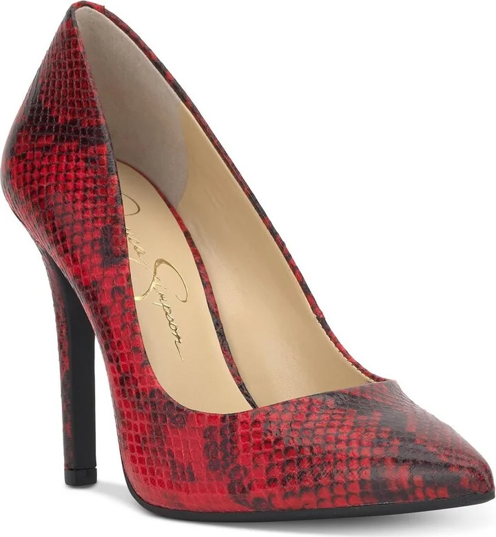 CASSANI Womens Snake Print Manmade Pumps