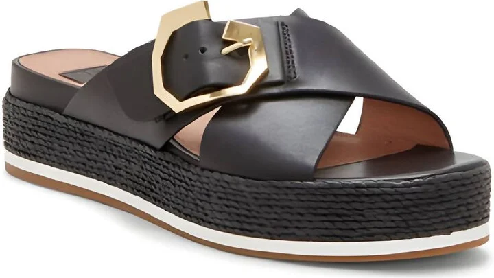 Cassia Platform Sandals In Black