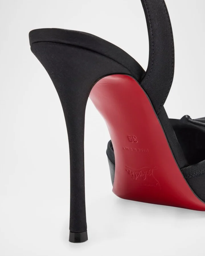 Cassia Silk Ankle-Tie Red Sole Ballerina Pumps - Image 9
