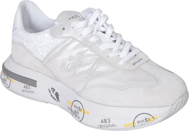 Cassie Paillettes White Sneakers - Image 2