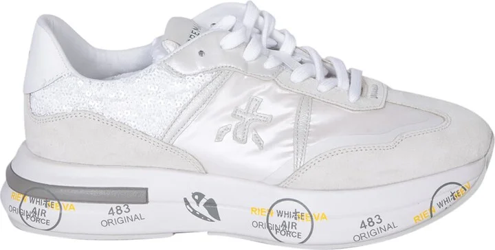 Cassie Paillettes White Sneakers