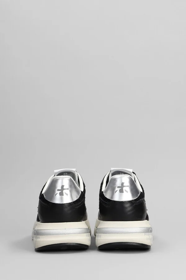 Cassie Sneakers In Black Leather And Fabric - Image 4