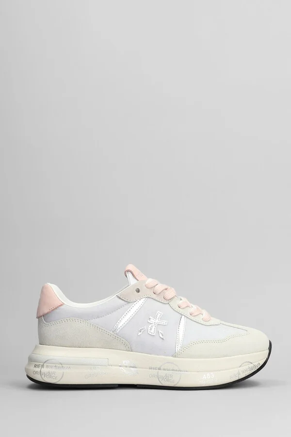 Cassie Sneakers In Grey Suede And Fabric