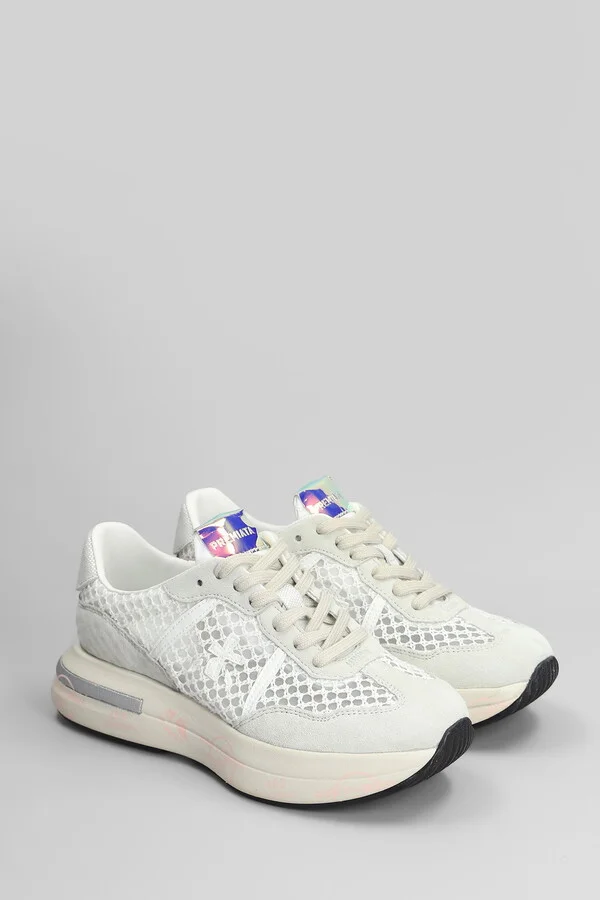 Cassie Sneakers In White Suede And Fabric - Image 2