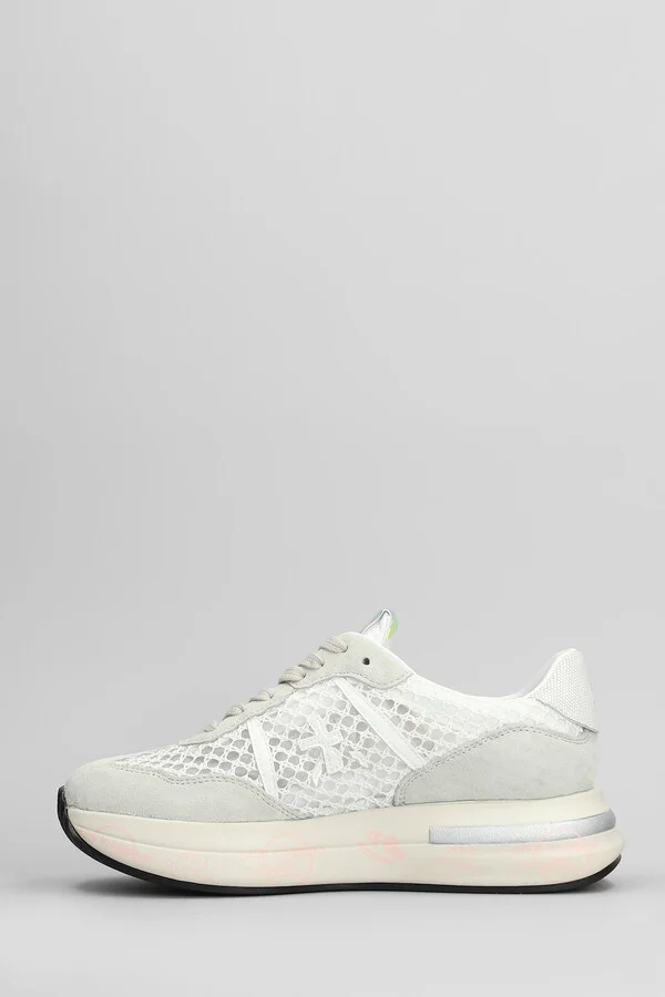 Cassie Sneakers In White Suede And Fabric - Image 3