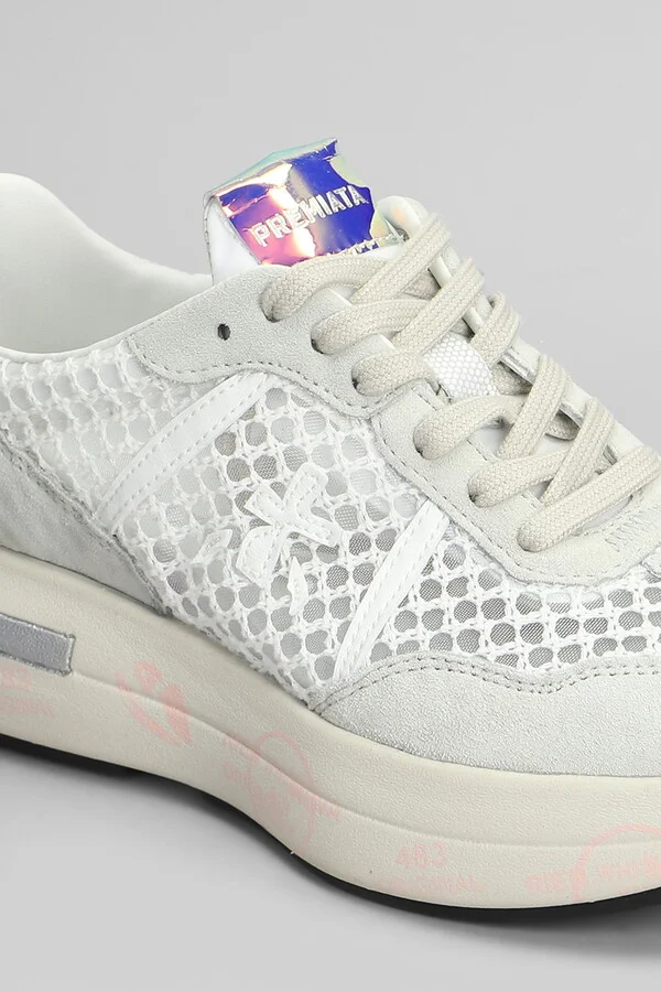 Cassie Sneakers In White Suede And Fabric - Image 5
