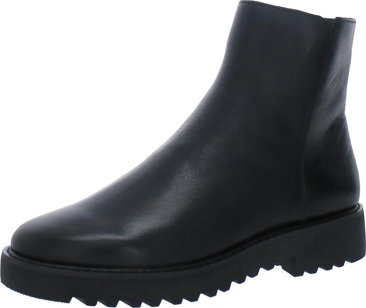 Cassie Womens Leather Block Heel Ankle Boots
