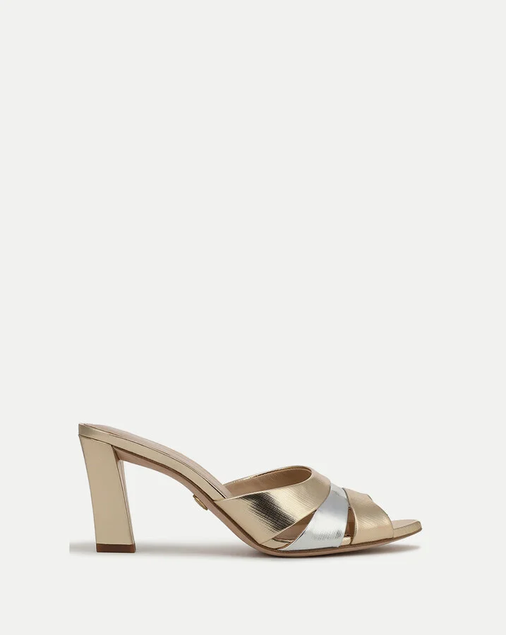 Cassiel Metallic Slide Sandal Gold Silver
