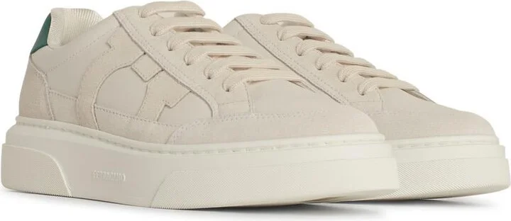 'cassina' White Leather Sneakers - Image 2