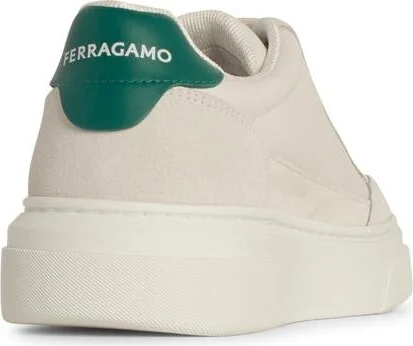 'cassina' White Leather Sneakers - Image 3