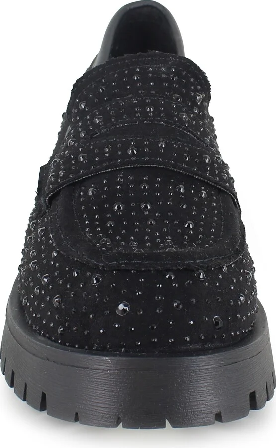 Cassondra Rhinestone Embellished Lug Sole Loafer - Image 3