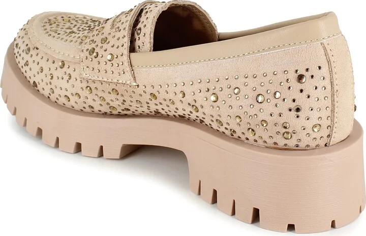 Cassondra Rhinestone Embellished Lug Sole Loafer - Image 8