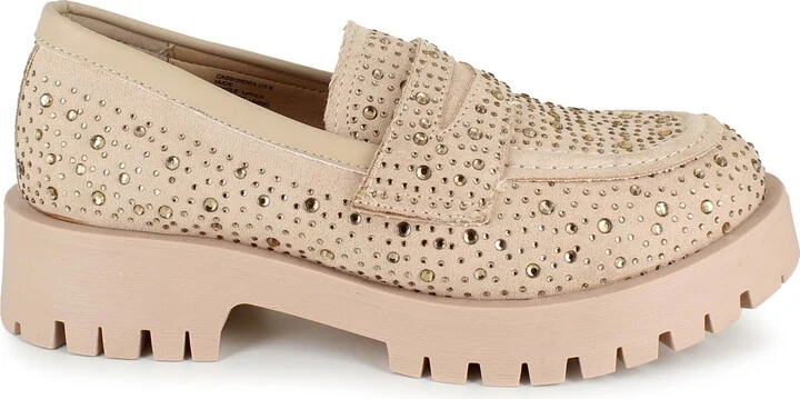 Cassondra Rhinestone Embellished Lug Sole Loafer - Image 10