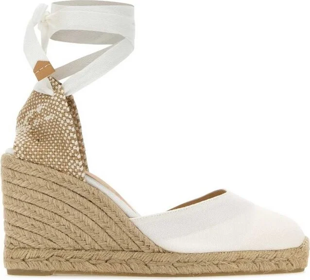 Castañer Almond Toe Ankle-Strap Wedge Espadrilles