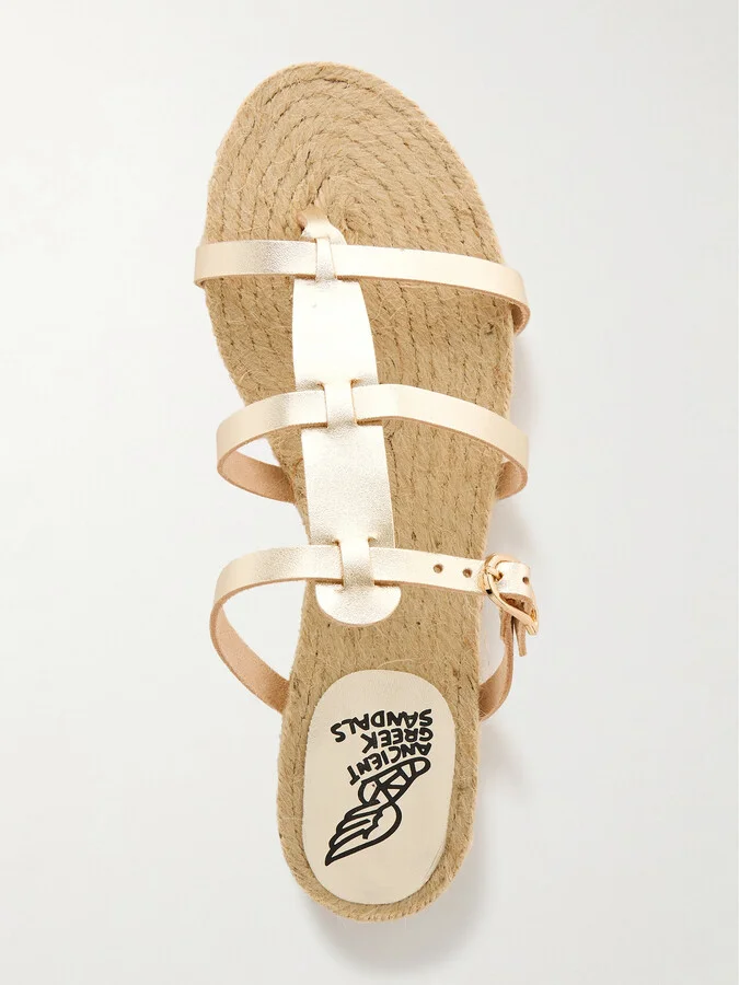 CASTAÑER - + Ancient Greek Sandals Milos Metallic Leather Sandals - Gold - Image 5