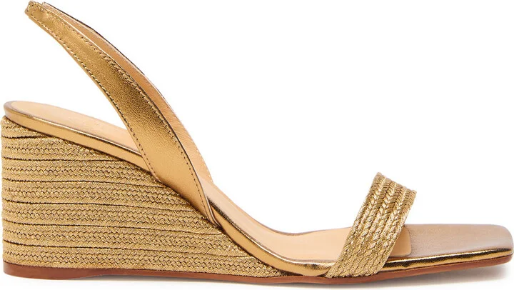 Castañer Barby Metallic Braided Wedge Espadrilles