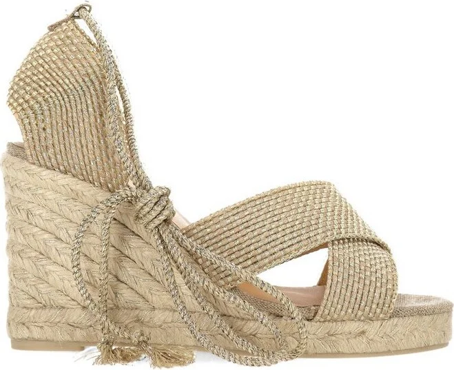 Castañer Becca Ankle-Tied Wedge Espadrille Sandals