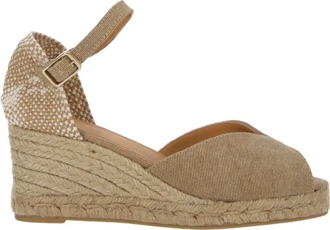 Castañer Bianca Ankle Strap Wedge Espadrilles
