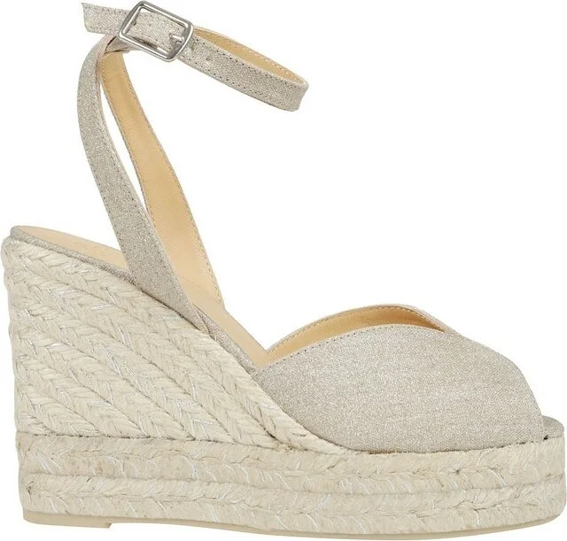 Castañer Blossom Wedge Ankle Strap Sandals