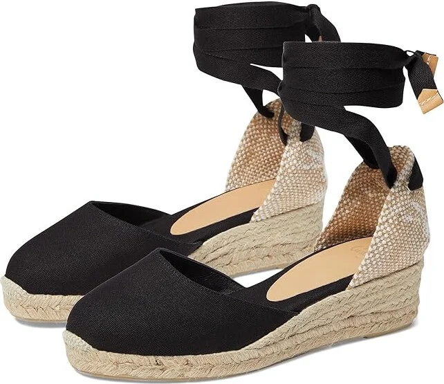 CASTANER Carina 30 Wedge Espadrille Women's Shoes Black : EU 36 (US Women's 6) M, Canvas