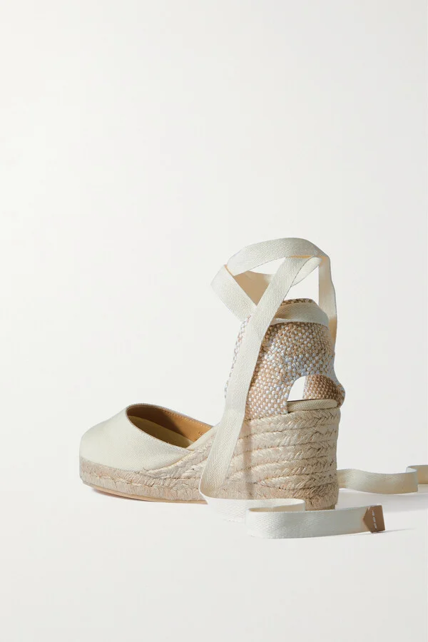 CASTAÑER - Carina 60 Canvas Wedge Espadrilles - Ivory - Image 3