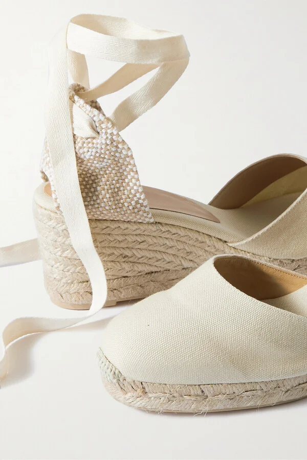 CASTAÑER - Carina 60 Canvas Wedge Espadrilles - Ivory - Image 4