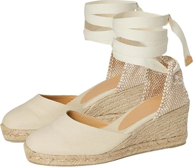 CASTANER Carina 60mm Wedge Espadrille Women's Shoes Ivory : EU 35 (US Women's 5) M, Canvas