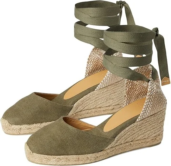 CASTANER Carina 60mm Wedge Espadrille Women's Shoes Olive : EU 39 (US Women's 9) M, Canvas