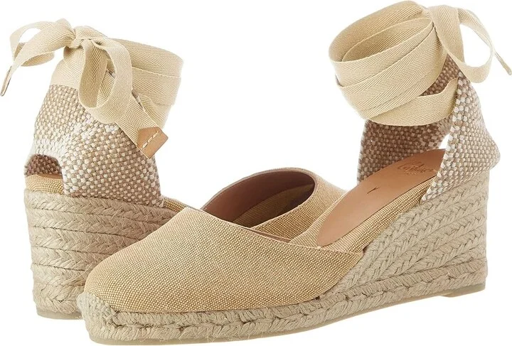 CASTANER Carina 60mm Wedge Espadrille Women's Shoes Sand : EU 36 (US Women's 6) M, Canvas
