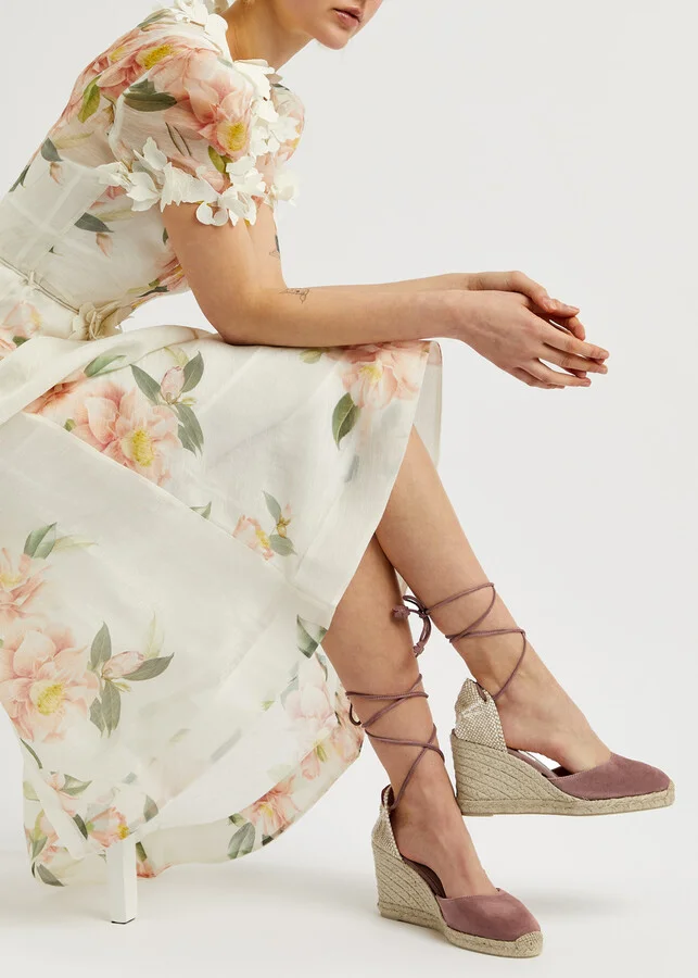 Castañer Carina 80 Suede Wedge Espadrilles - Image 5