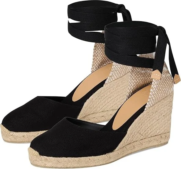 CASTANER Carina 80 Wedge Espadrille Women's Shoes Black : EU 35 (US Women's 5) M, Canvas