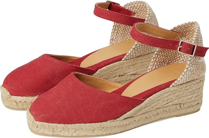 CASTANER Carol 30 Wedge Espadrille High Heels Rojo Carmin : EU 38 (US Women's 8) M, Leather