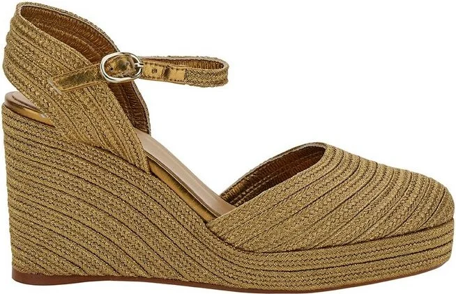 Castañer Carolyn Metallic Braid Wedge Espadrilles