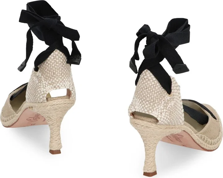 Castañer Castaner X Manolo Blahnik - Casta Canvas Heel Espadrilles - Image 4