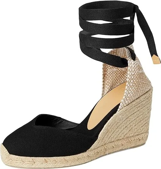 CASTANER Chiara 80 mm Wedge Espadrille Women's Shoes Black 1 : EU 35 (US Women's 5) M, Textile - Image 5