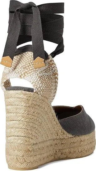 CASTANER Chiara 80 mm Wedge Espadrille Women's Shoes Charcoal : EU 39 (US Women's 9) M, Textile - Image 4