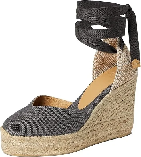 CASTANER Chiara 80 mm Wedge Espadrille Women's Shoes Charcoal : EU 39 (US Women's 9) M, Textile - Image 5