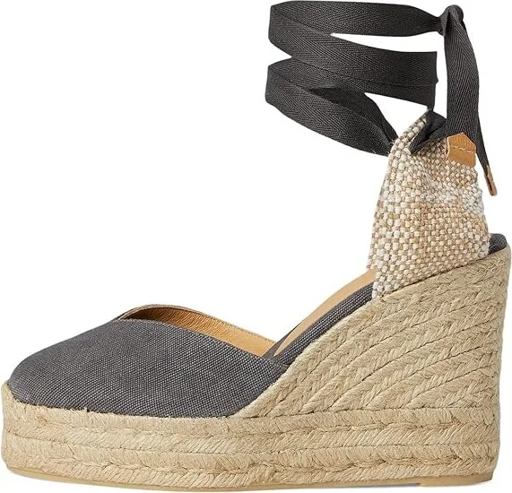 CASTANER Chiara 80 mm Wedge Espadrille Women's Shoes Charcoal : EU 39 (US Women's 9) M, Textile - Image 6