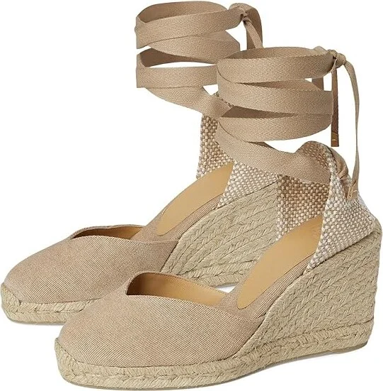 CASTANER Chiara 80 mm Wedge Espadrille Women's Shoes Sand : EU 35 (US Women's 5) M, Textile