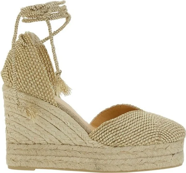 Castañer Cora Lace-Up Wedge Espadrilles